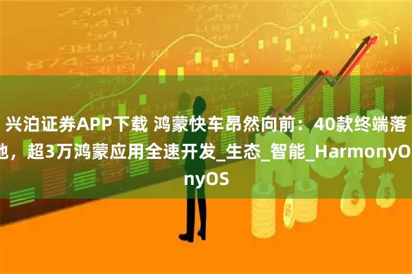 兴泊证券APP下载 鸿蒙快车昂然向前：40款终端落地，超3万鸿蒙应用全速开发_生态_智能_HarmonyOS