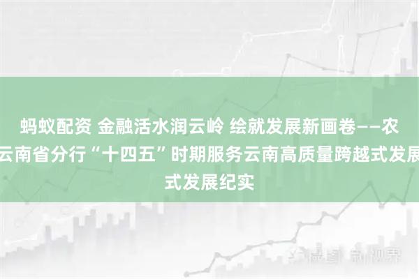 蚂蚁配资 金融活水润云岭 绘就发展新画卷——农发行云南省分行“十四五”时期服务云南高质量跨越式发展纪实