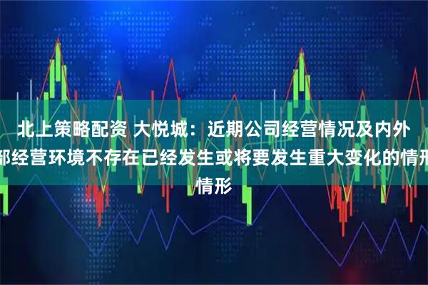 北上策略配资 大悦城：近期公司经营情况及内外部经营环境不存在已经发生或将要发生重大变化的情形